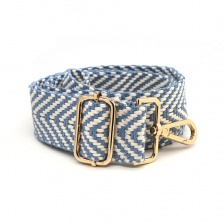 Blue & White, Woven Chevron Narrow Width Bag Strap by Peace of Mind